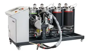 Meter Mix Dispense Machine on white background