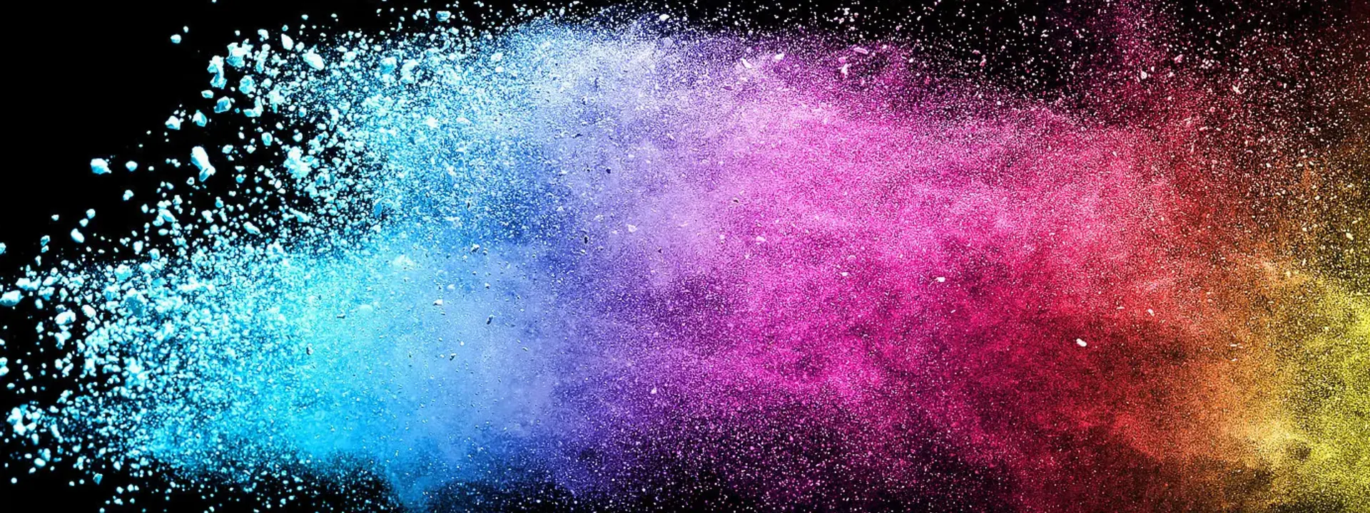 Color explosion on a black background