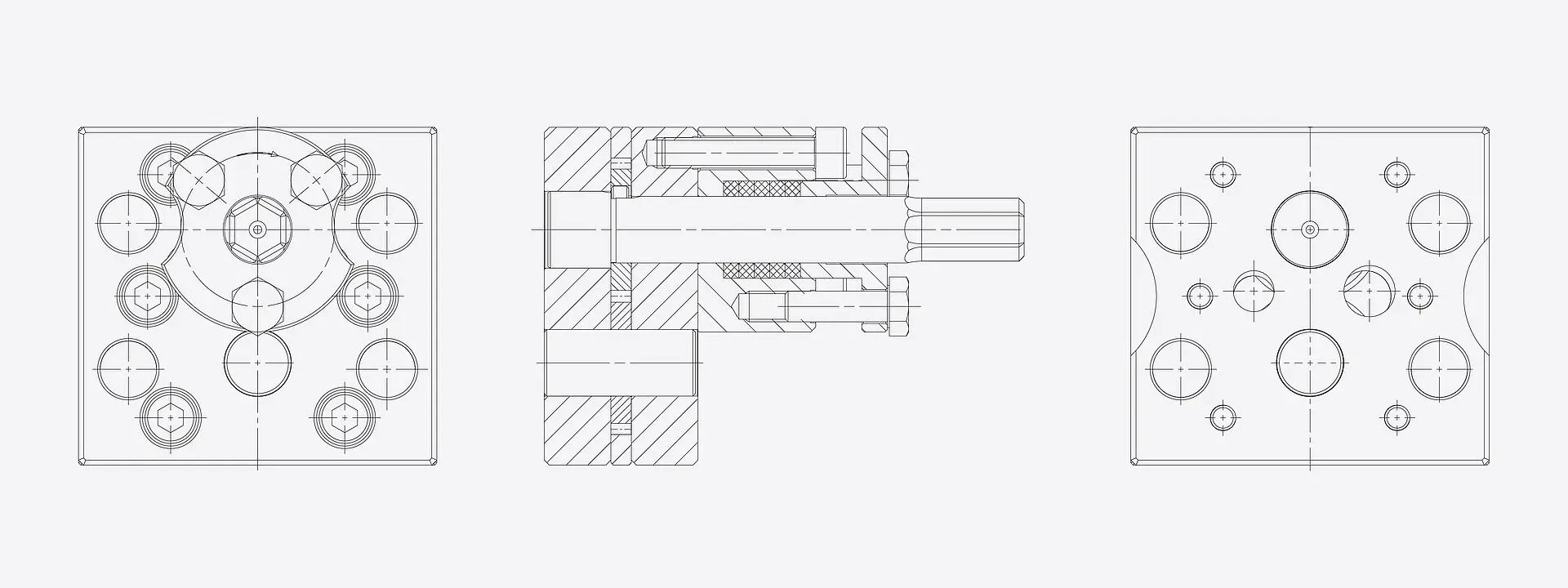 Sketch Gear Metering Pump with block mounting