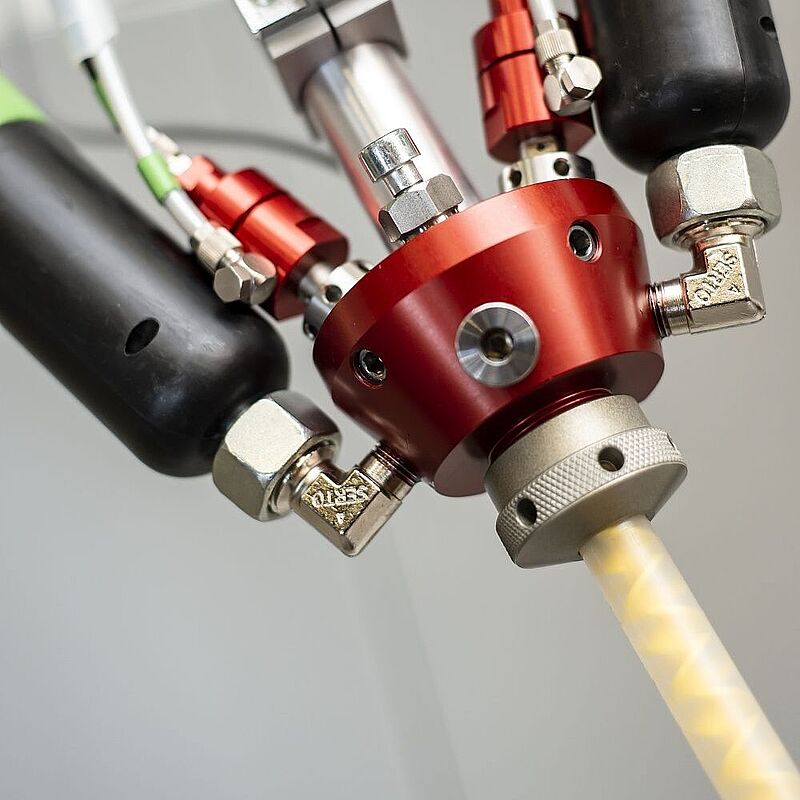 Close-up of a mixing head