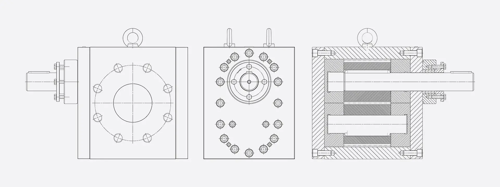 Skizze Austrags- und Druckerhöhungszahnradpumpe