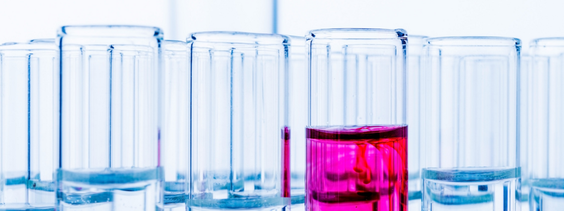 Reagenzgläser mit Flüssigkeit in der Chemieindustrie