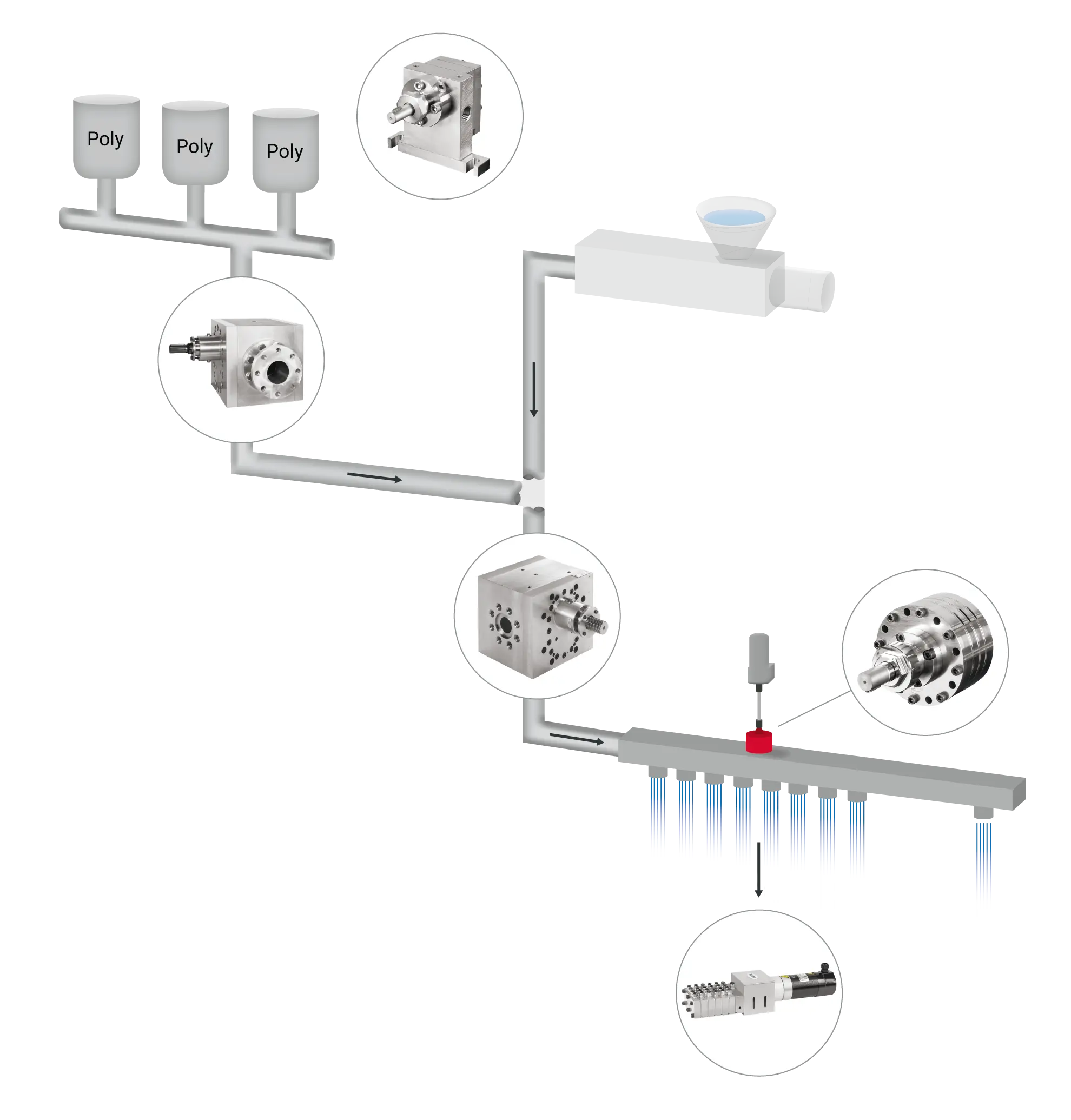 Grafik der Faserherstellung auf grauem Hintergrund